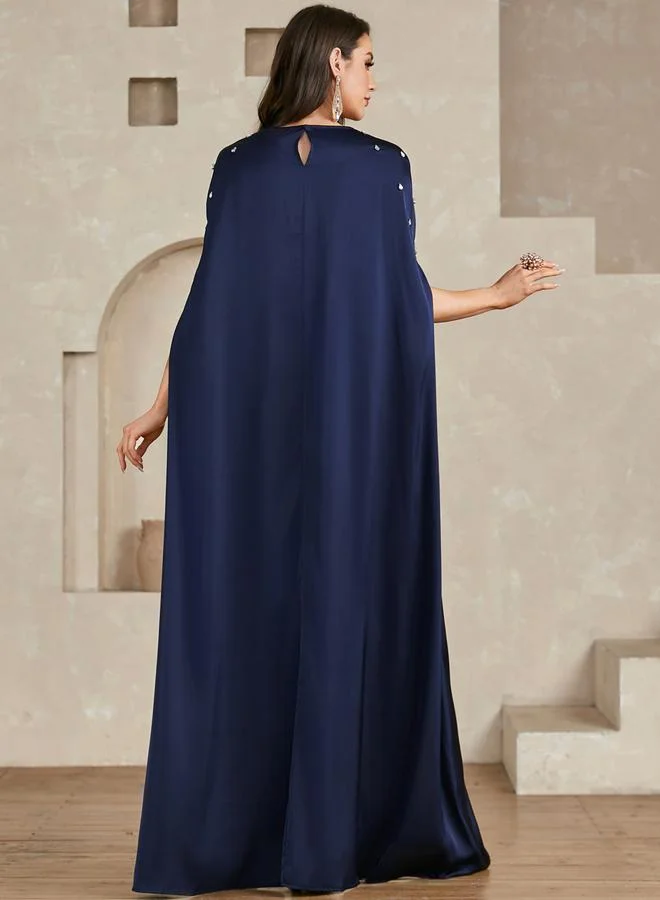 Take Two Women Embellished Cape Sleeve Maxi Dress